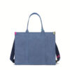 Minimalist Style Blue Versatile Canvas Fashionable Tote Bag - Image 4