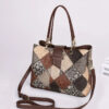 Genuine Leather Embossed Women Satchel Top Handle Bag - Image 2