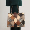 Genuine Leather Embossed Women Satchel Top Handle Bag - Image 4