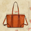 Genuine Leather Vintage Style with Zipper Closure Tote Bag - Image 4