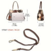 Genuine Leather Embossed Women Satchel Top Handle Bag - Image 5