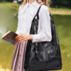 Fashion Luxury Letter Embossed Hobo Shoulder Bag